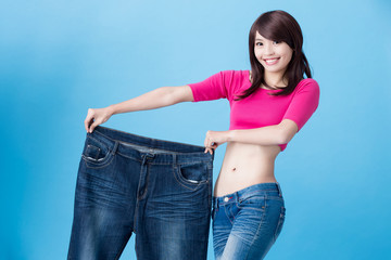 woman show weight loss