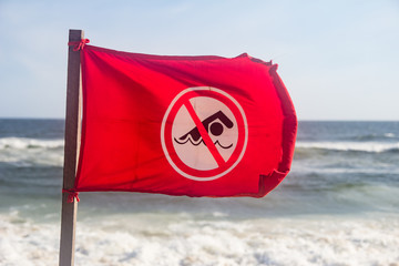 red flag at the beach