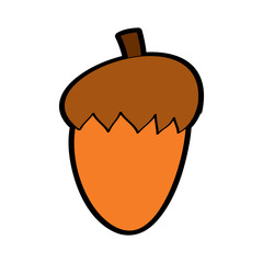 acorn nut fruit food natural icon vector illustration