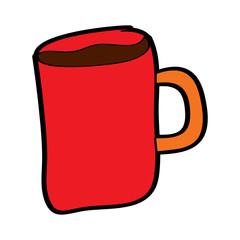 cartoon coffee mug drink beverage vector illustration