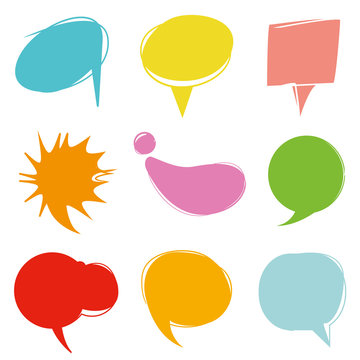 colorful speech bubble, dialog set