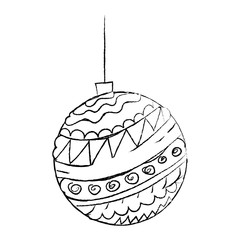 decorative christmas ball ornament icon vector illustration sketch design