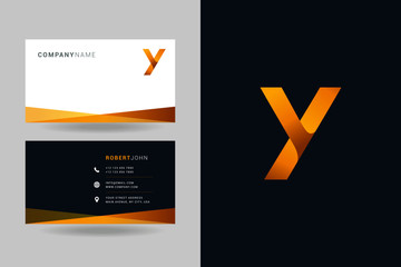 Letter Y logo icon with business card vector template.