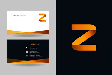 Letter Z logo icon with business card vector template.