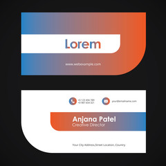 Business card design layout template