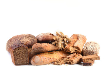 Bread on a white background
