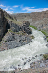 Glacial river in the mountains