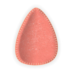 Vector realistic Easter egg made of plush red fabric .