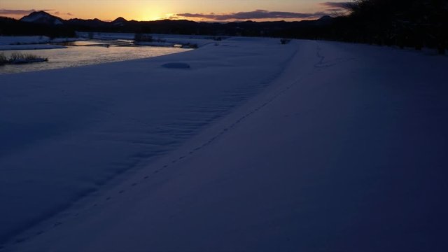 冬の日没タイムラプス　4K UHD