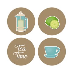 tea icons set
