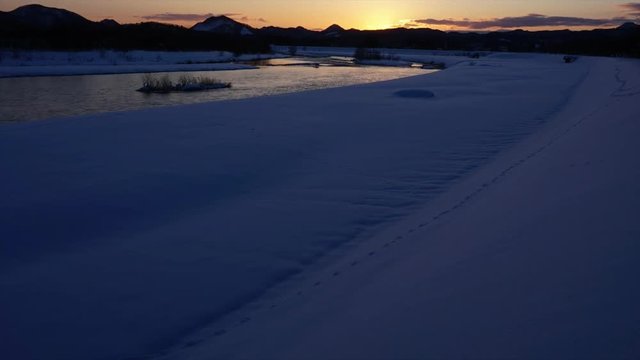 冬の日没タイムラプス　4K UHD