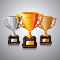 Trophies Gold Silver Bronze