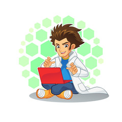 Cool Scientist Mascot Character