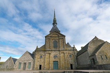 Fototapeta na wymiar Normandy, France-January 26, 2018: Abbey of Mont-Saint-Michel