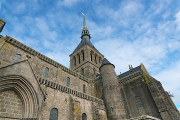 Fototapeta na wymiar Normandy, France-January 26, 2018: Abbey of Mont-Saint-Michel 