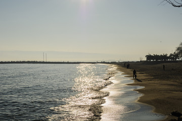 Fototapeta na wymiar Silhouette on the beach