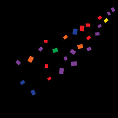 Celebration background template with colorful konfetti. Vector illustration
