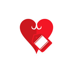 Label Love Logo Icon Design