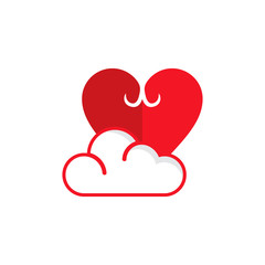 Cloud Love Logo Icon Design