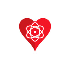 Atom Love Logo Icon Design