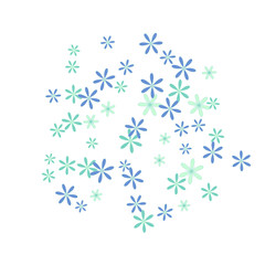 Cute Floral Pattern with Simple Small Flowers for Greeting Card or Poster. Naive Daisy Flowers in Primitive Style. Vector Background for Spring or Summer Design.