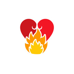 Fire Love Logo Icon Design