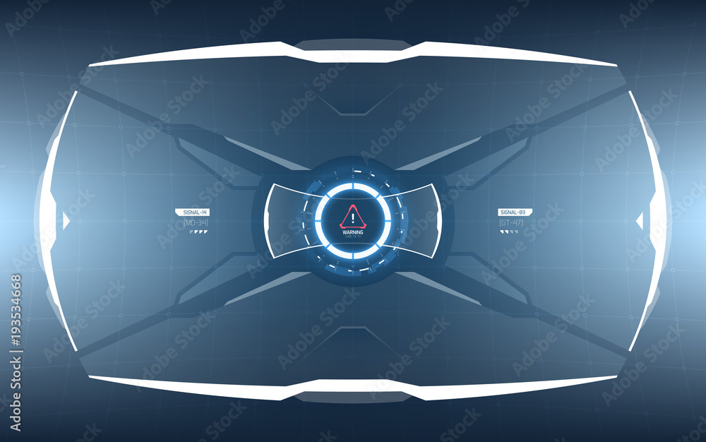 Wall mural sci-fi concept of future vector hud interface screen. virtual reality view display. hologram technol