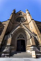 Fototapeta na wymiar St Mary's Cathedral is the cathedral church of the Roman Catholic Archdiocese of Sydney and the seat of the Archbishop of Sydney