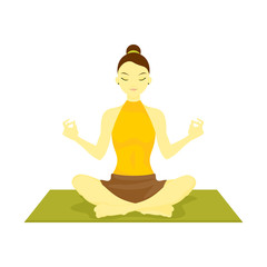 Lotus Pose Yoga Meditation Illustration