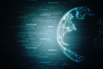 2d illustration world map abstract background