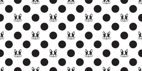 dog seamless french bulldog vector pattern polka dot isolated wallpaper background
