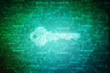 Obraz premium 2d digital abstract technology digital future cyber security key