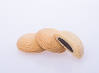 cookies or butter cookies white chocolate on background.