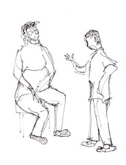 Instant sketch, two woman