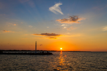 Beautiful suns setting in the gulf of mexico