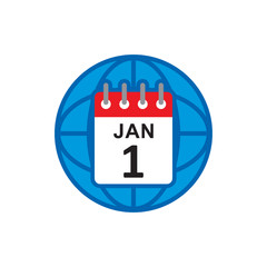Calendar World Logo Icon Design