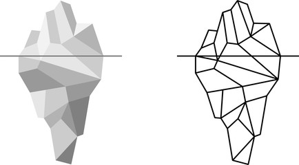 Polygonal iceberg in flat triangular low poly style icon. Vector - obrazy, fototapety, plakaty