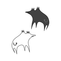 Wild boars - black white gray drawing