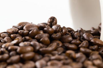Coffee. Coffee beans. Coffee cup. Coffee mug. Healthy coffee.