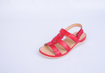 shoe or red colour woman shoes on background.