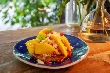 healthy and proper food, sweet breakfast, diet concept
