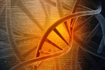 3d render of dna structure, abstract background