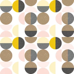 Printed roller blinds Scandinavian style Modern vector abstract seamless geometric pattern with semi circles and circles in retro scandinavian style