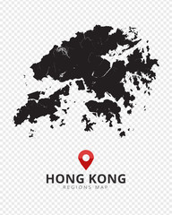 Naklejka premium Hongkong z jeziorami i rzekami