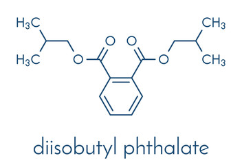 Diisobutyl phthalate (DIBP) plasticizer molecule. Skeletal formula.