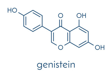 Genistein isoflavone molecule. Skeletal formula.