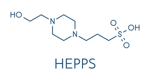 HEPPS buffering agent molecule. Skeletal formula.
