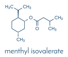 Menthyl isovalerate drug molecule. Skeletal formula.