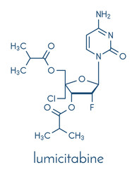 Lumicitabine RSV drug molecule. Skeletal formula.