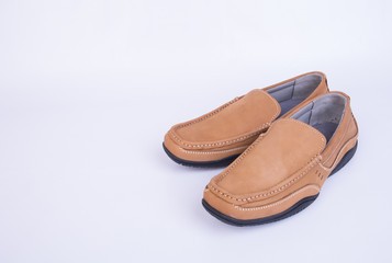 shoe or brown color men's shoes on a background.